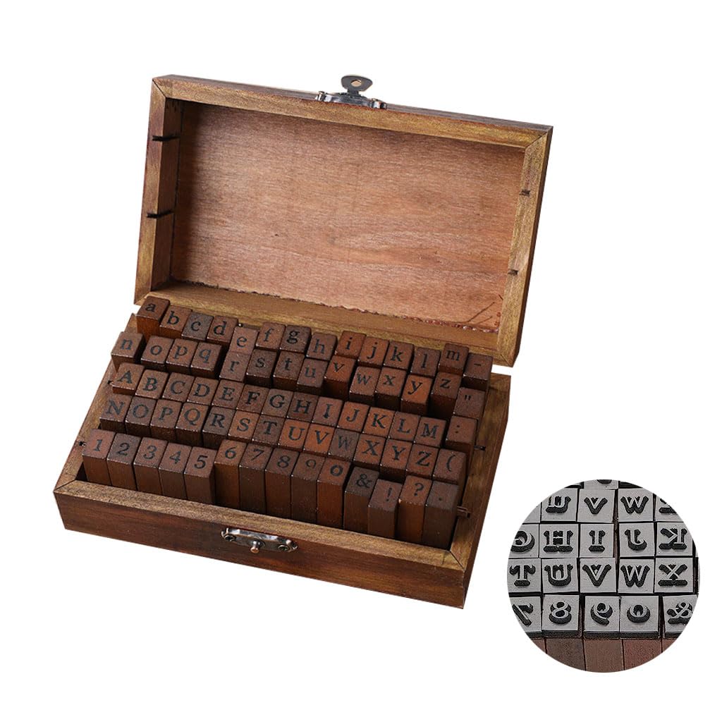 Climberty 70Pcs Rubber Stamps with Wood Storage Box, Alphabet Number Special Characters Vintage Wooden Rubber Stamps for Scrapbooking, Crafts, Card Making, Gift Wrapping Climberty 70Pcs Rubber Stamps with Wood Storage Box, Alphabet Number Special Characters Vintage Wooden Rubber Stamps for Scrapbooking, Crafts, Card Making, Gift Wrapping